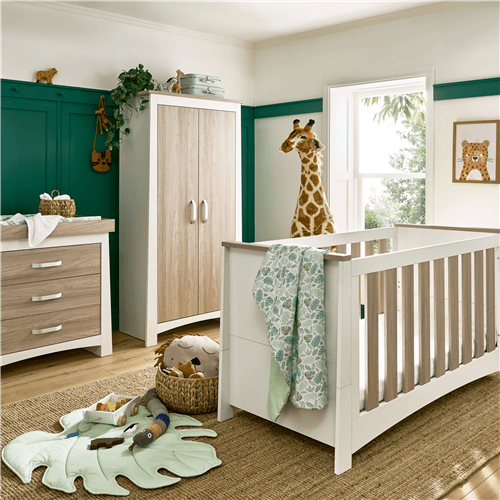 Cuddle Co Ada 3 Piece Nursery Room Set - White & Ash  Cuddle Co   