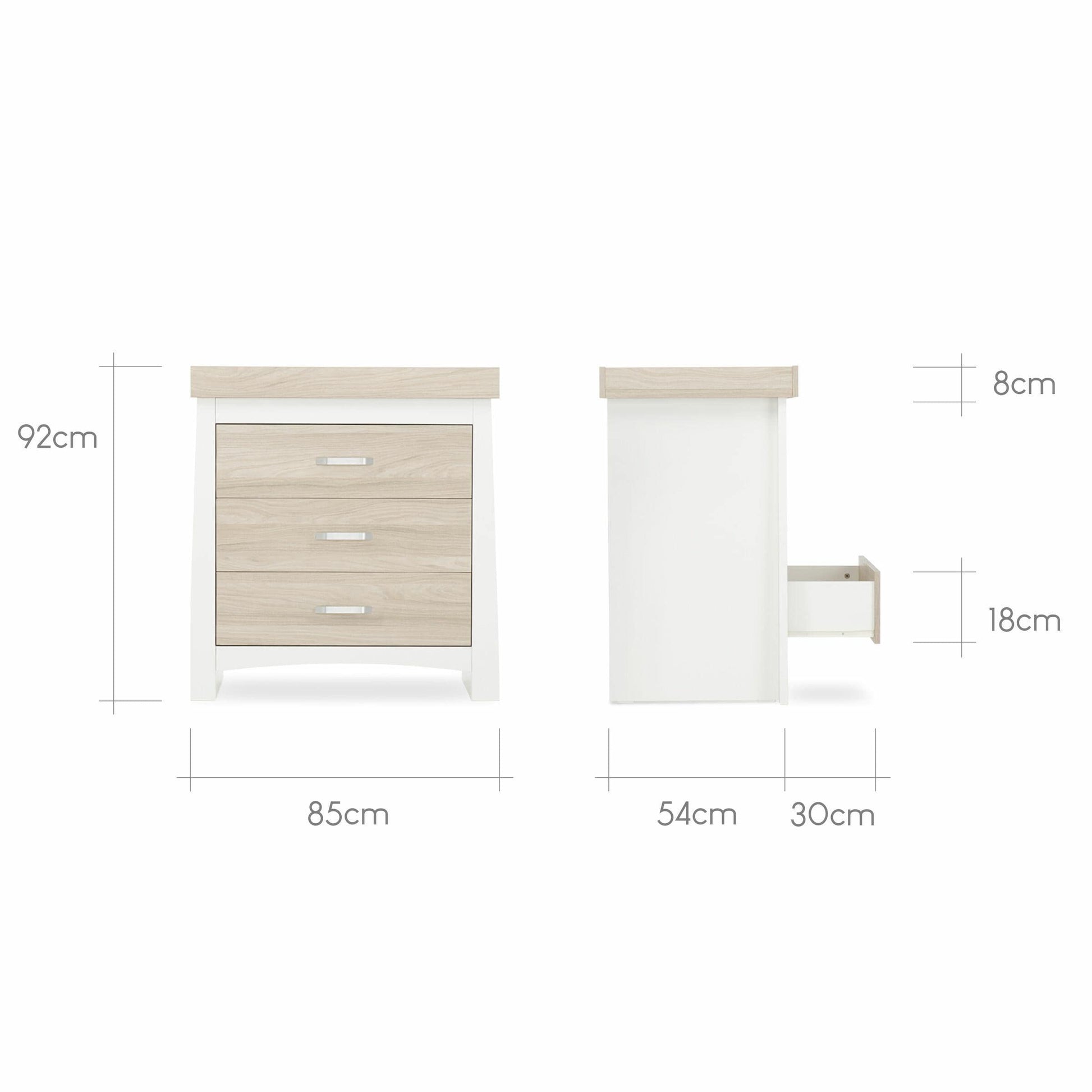 Cuddle Co Ada 3 Piece Nursery Room Set - White & Ash  Cuddle Co   