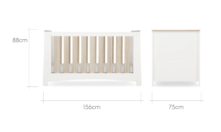 Cuddle Co Ada Cot Bed - White & Ash  Cuddle Co   