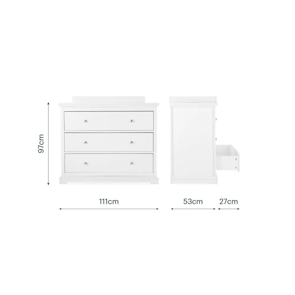 Cuddle Co Beaumont Grand White 3 Piece Nursery Furniture Set