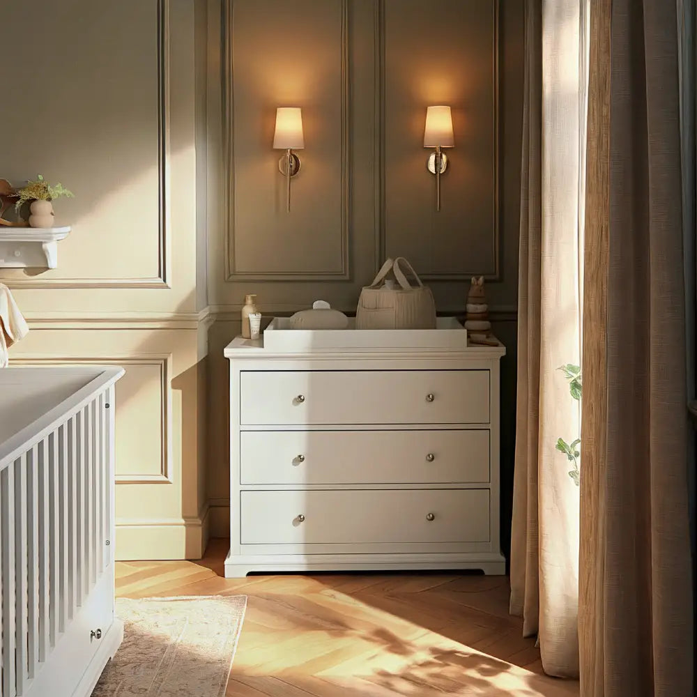 Cuddle Co Beaumont Grand White 3 Piece Nursery Furniture Set