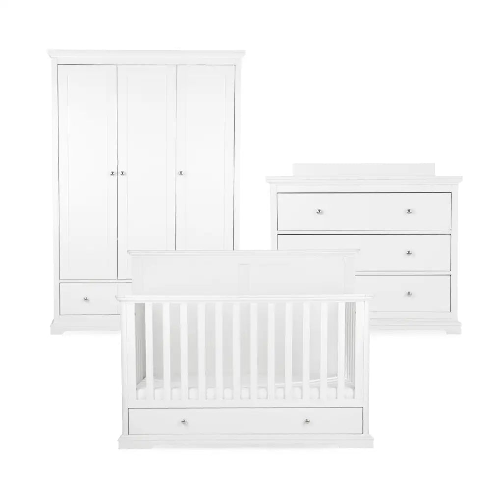 Cuddle Co Beaumont Grand White 3 Piece Nursery Furniture Set