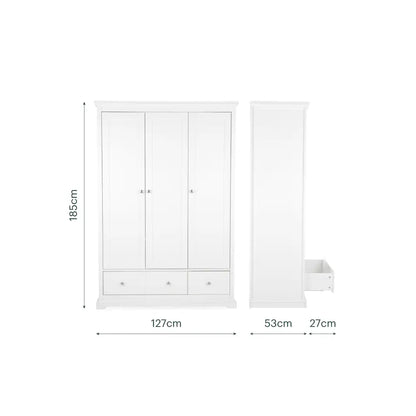 Cuddle Co Beaumont Grand White 3 Piece Nursery Furniture Set