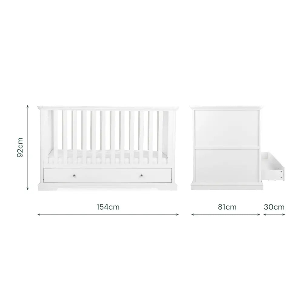 Cuddle Co Beaumont White Cot Bed