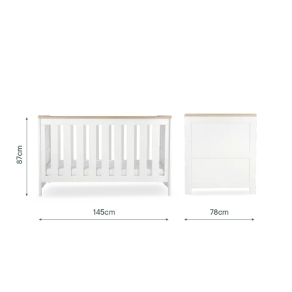 Cuddle Co Burford White & Oak Cot Bed