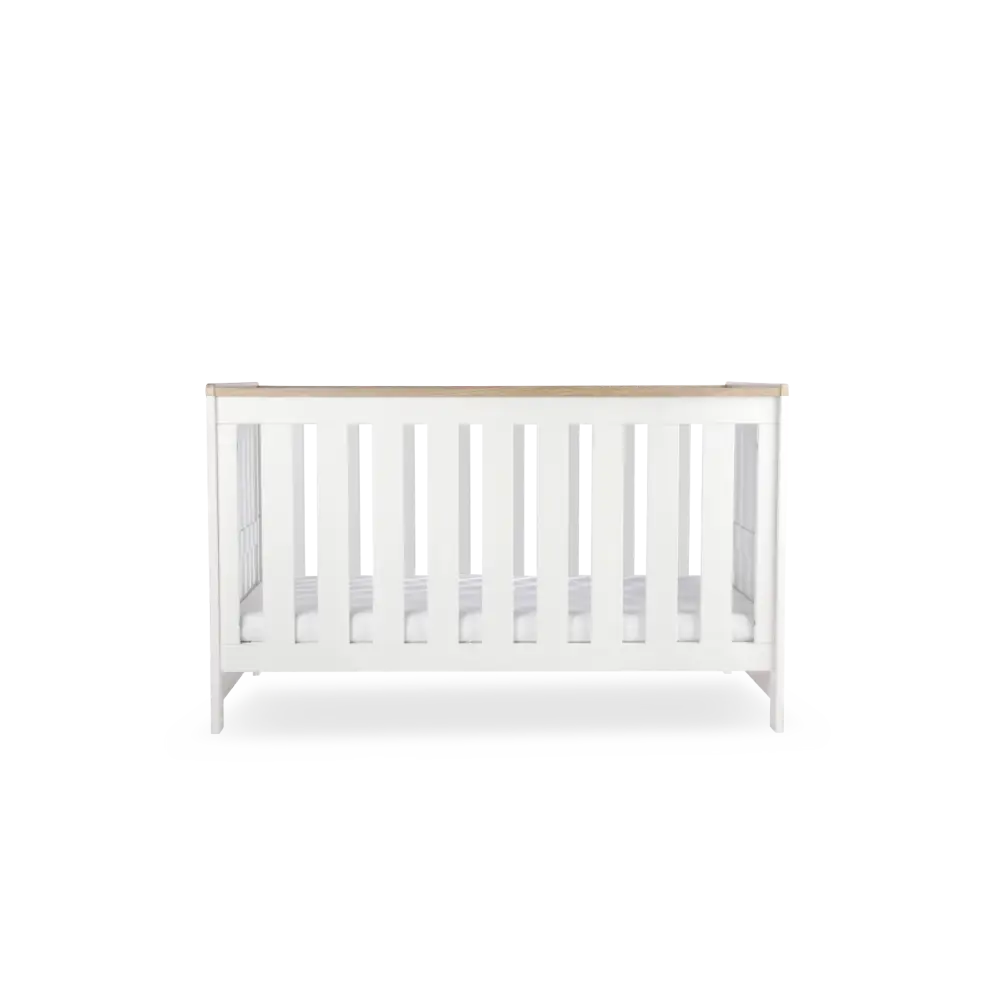 Cuddle Co Burford White & Oak Cot Bed