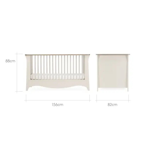 Cuddle Co Clara 2 Piece Nursery Furniture Set - Cashmere and Ash Cuddle Co