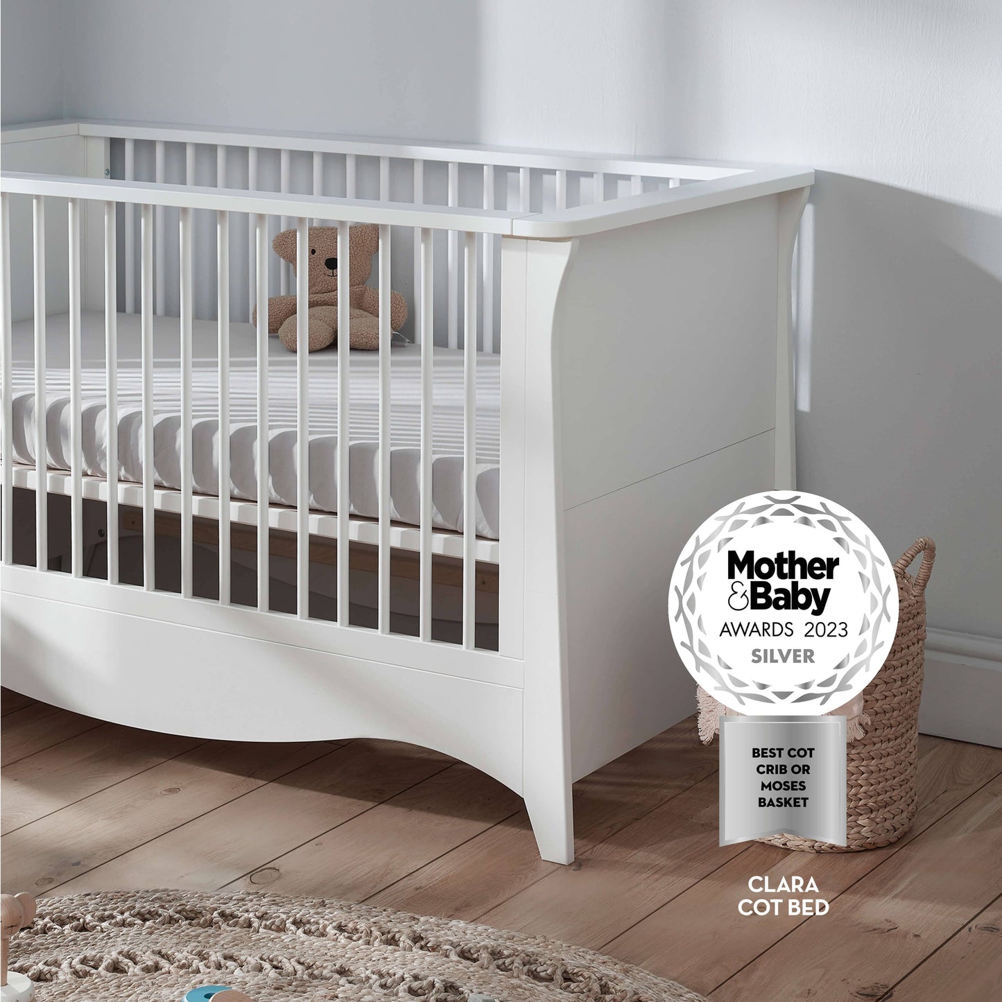 Cuddle Co Clara 2 Piece Nursery Furniture Set - White and Ash  Cuddle Co   