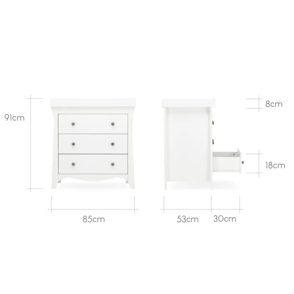 Cuddle Co Clara 2 Piece Nursery Furniture Set - White