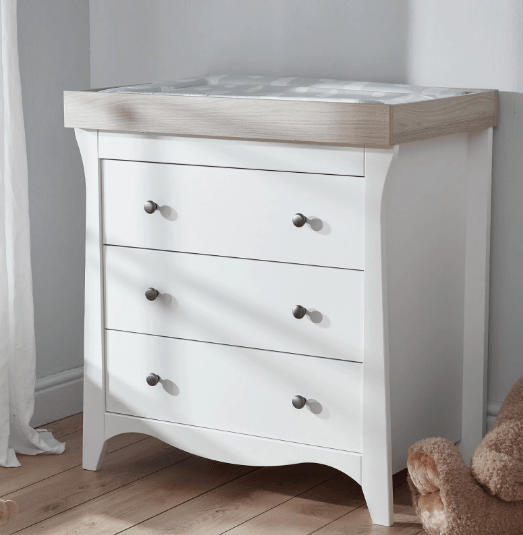 Cuddle Co Clara 2 Piece Nursery Furniture Set - White and Ash Cuddle Co
