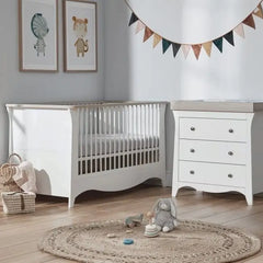 Cuddle Co Clara 2 Piece Nursery Furniture Set - White and Ash