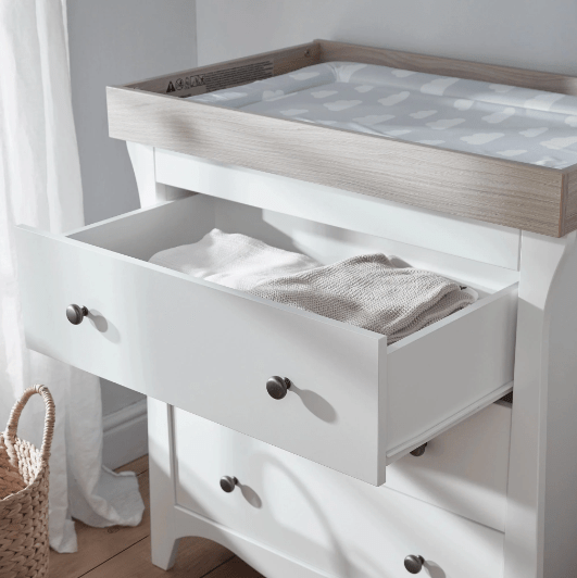 Cuddle Co Clara 2 Piece Nursery Furniture Set - White and Ash  Cuddle Co   