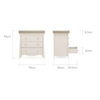 Cuddle Co Clara 3 Drawer Dresser Changer - Cashmere & Ash General Cuddle Co