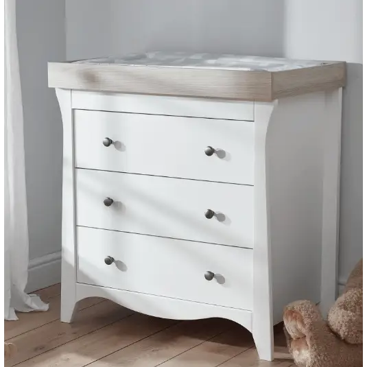 Cuddle Co Clara 3 Drawer Dresser Changer - White & Ash General Cuddle Co