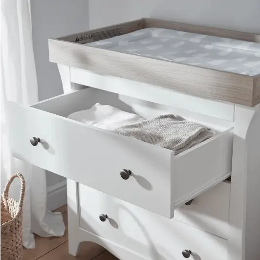 Cuddle Co Clara 3 Drawer Dresser Changer - White & Ash General Cuddle Co