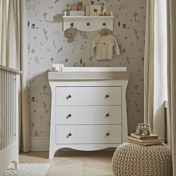 Cuddle Co Clara 3 Drawer Dresser Changer - White & Ash General Cuddle Co