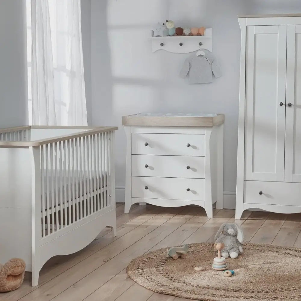 Cuddle Co Clara 3 piece Nursery Furniture Set in White Ash General Cuddle Co