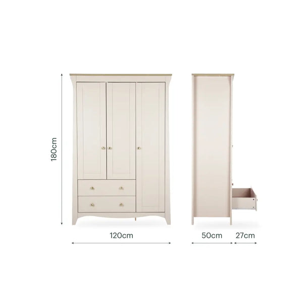 Cuddle Co Clara Cashmere Luxe 3 Piece Nursery Furniture Set
