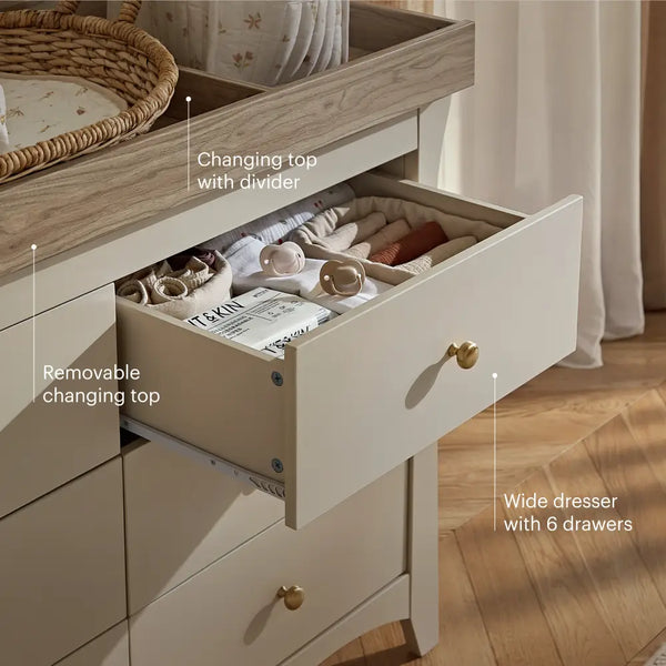 Cuddle Co Clara Cashmere Luxe 3 Piece Nursery Furniture Set