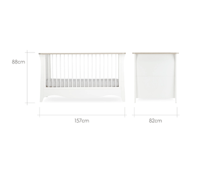 Cuddle Co Clara Cot Bed - White & Ash  Cuddle Co   