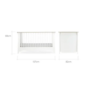 Cuddle Co Clara Cot Bed - White & Ash  Cuddle Co   