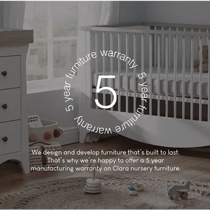 Cuddle Co Clara Cot Bed - White & Ash  Cuddle Co   