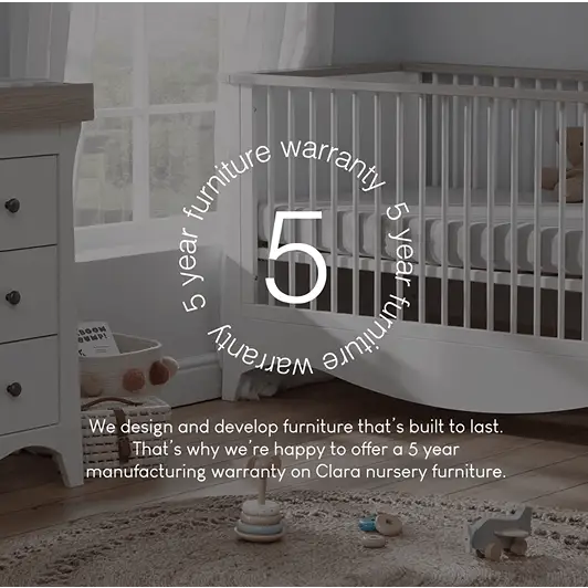 Cuddle Co Clara Cot Bed - White & Ash  Cuddle Co   