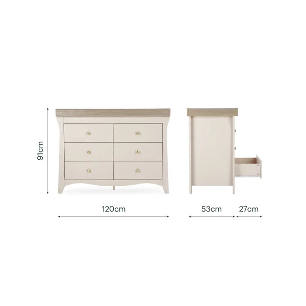 Cuddle Co Clara Luxe Cashmere 6 Drawer Dresser Changer