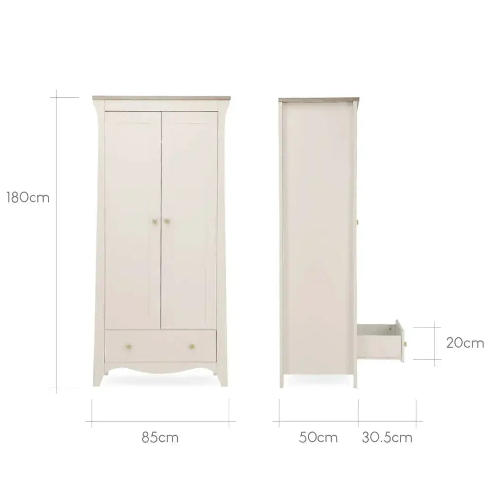 Cuddle Co Clara Wardrobe - White & Ash General Cuddle Co