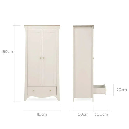 Cuddle Co Clara Wardrobe - White & Ash General Cuddle Co