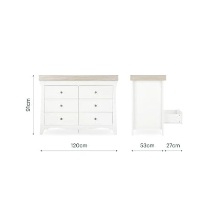 Cuddle Co Clara White & Ash Luxe 2 Piece Nursery Furniture Set