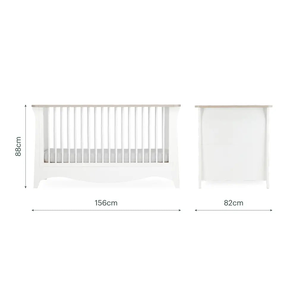 Cuddle Co Clara White & Ash Luxe 2 Piece Nursery Furniture Set