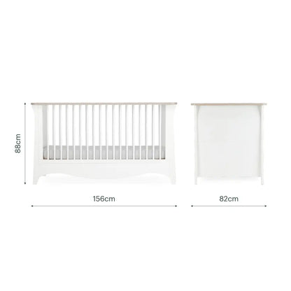 Cuddle Co Clara White & Ash Luxe 2 Piece Nursery Furniture Set