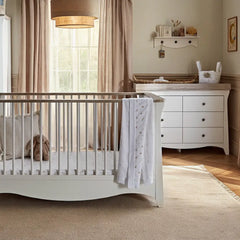 Cuddle Co Clara White & Ash Luxe 2 Piece Nursery Furniture Set