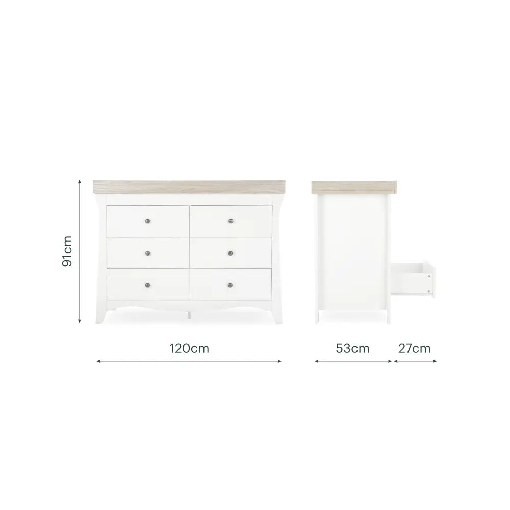 Cuddle Co Clara White & Ash Luxe Dresser Changer