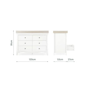 Cuddle Co Clara White & Ash Luxe Dresser Changer