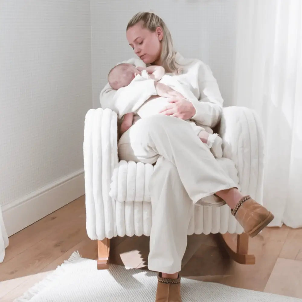 Cuddle Co Etta Faux Fur Nursing Chair - Cream Cuddle Co