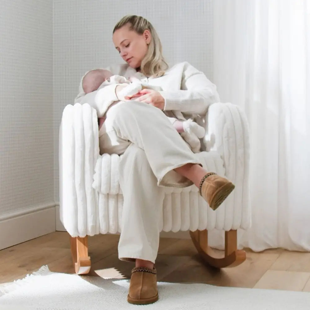 Cuddle Co Etta Faux Fur Nursing Chair - Cream Cuddle Co