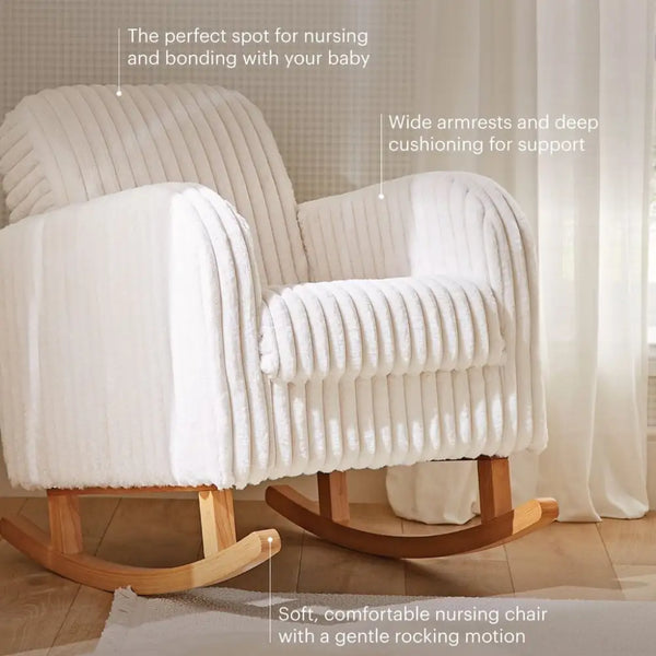 Cuddle Co Etta Faux Fur Nursing Chair - Cream Cuddle Co