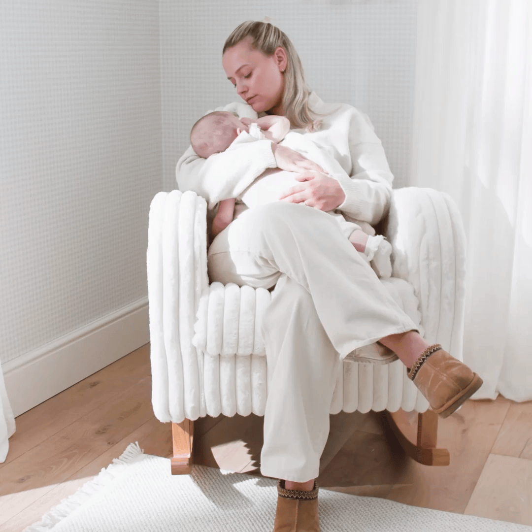 Cuddle Co Etta Faux Fur Nursing Chair - Cream Cuddle Co