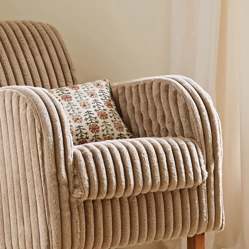 Cuddle Co Etta Faux Fur Nursing Chair - Mink Cuddle Co