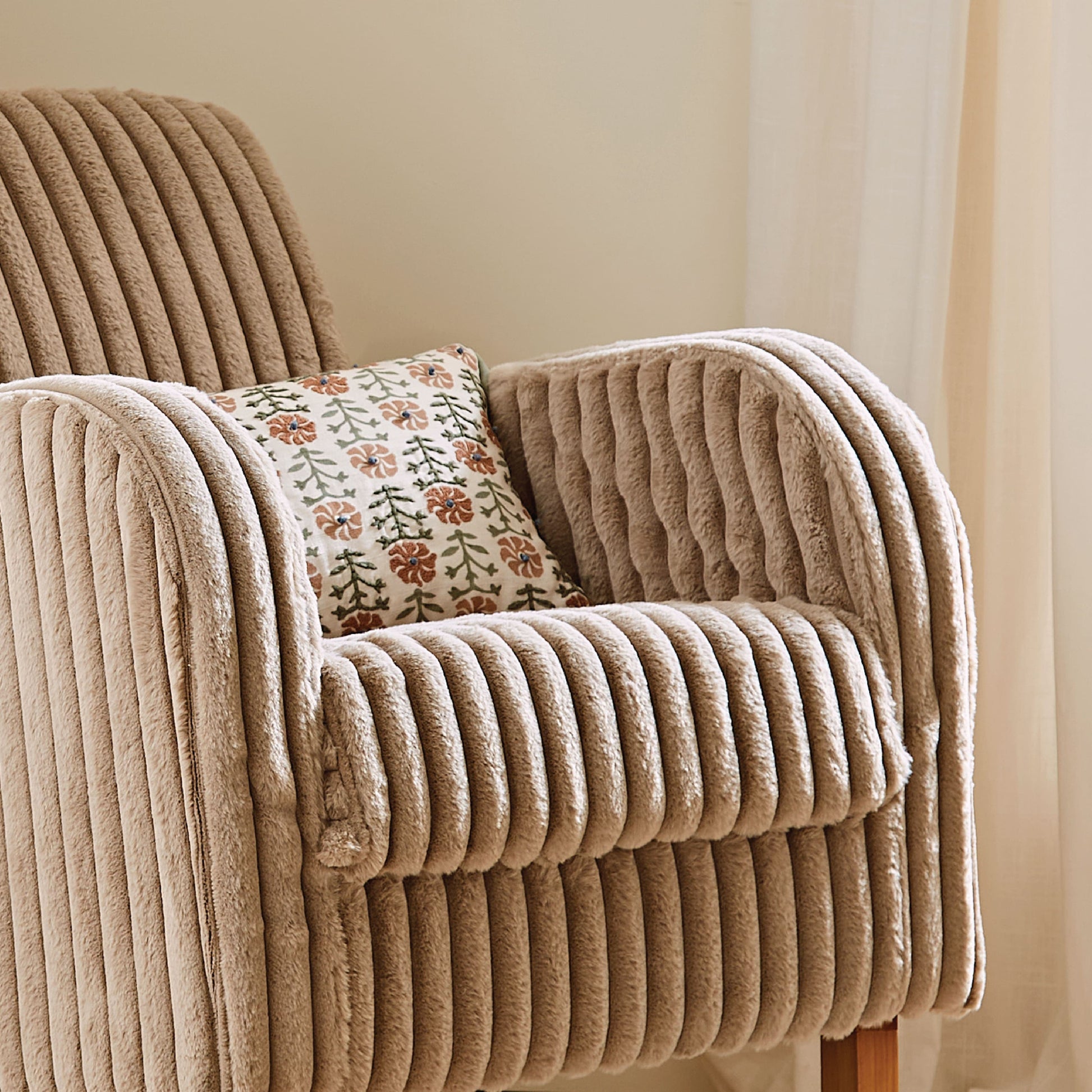 Cuddle Co Etta Faux Fur Nursing Chair - Mink Cuddle Co