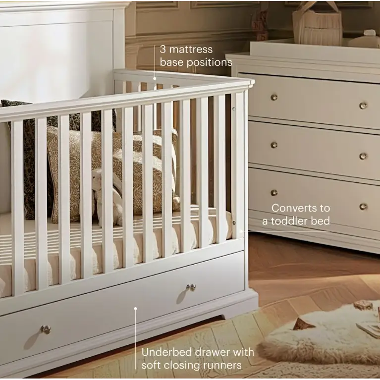 Cuddle Co Grande Beaumont 2 Piece Nursery Furniture Set - White