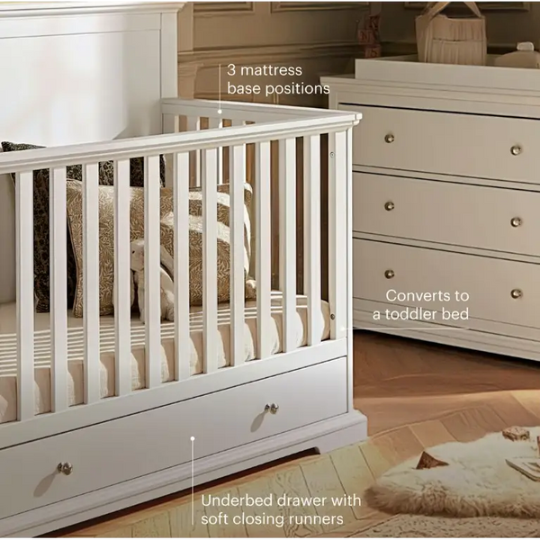Cuddle Co Grande Beaumont White Cot Bed