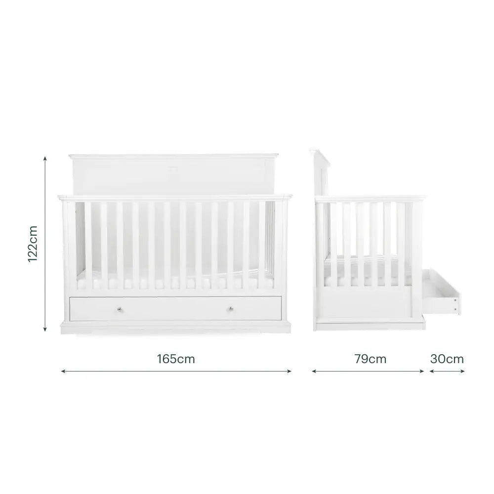 Cuddle Co Grande Beaumont White Cot Bed