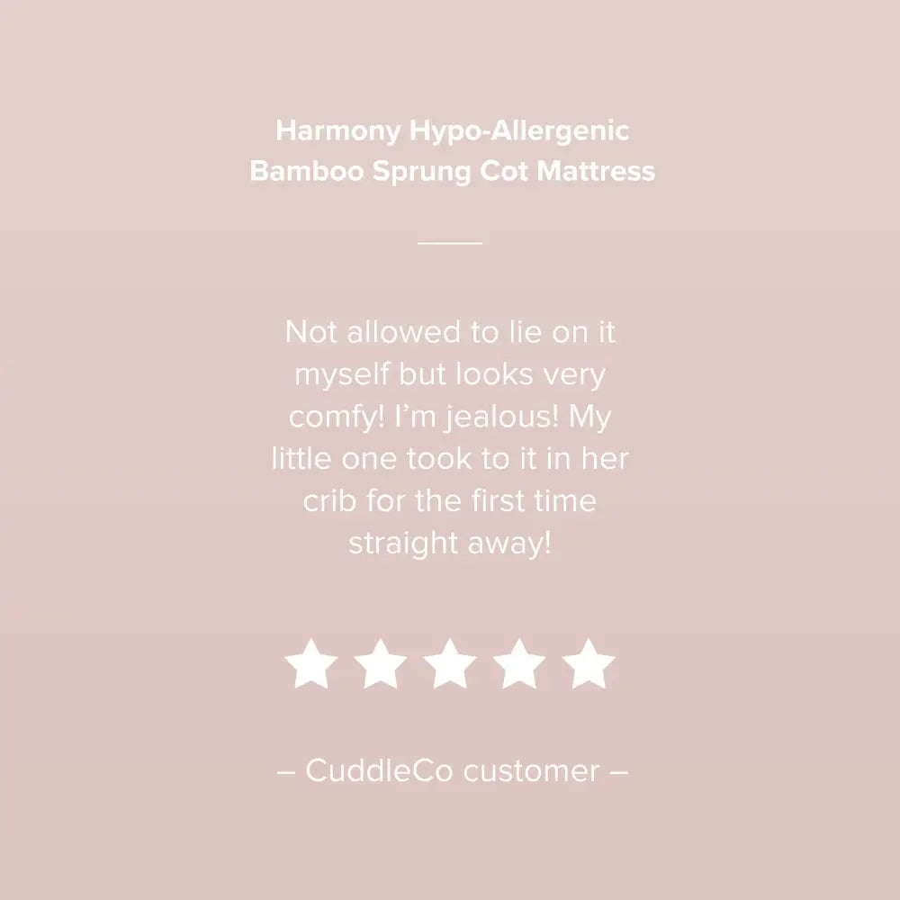 Cuddle Co Harmony Hypo Allergenic Bamboo Sprung Cot Bed Mattress General Cuddle Co