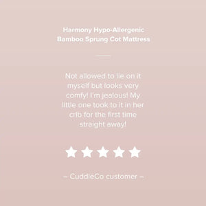 Cuddle Co Harmony Hypo Allergenic Bamboo Sprung Cot Bed Mattress General Cuddle Co