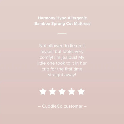 Cuddle Co Harmony Hypo Allergenic Bamboo Sprung Cot Bed Mattress General Cuddle Co