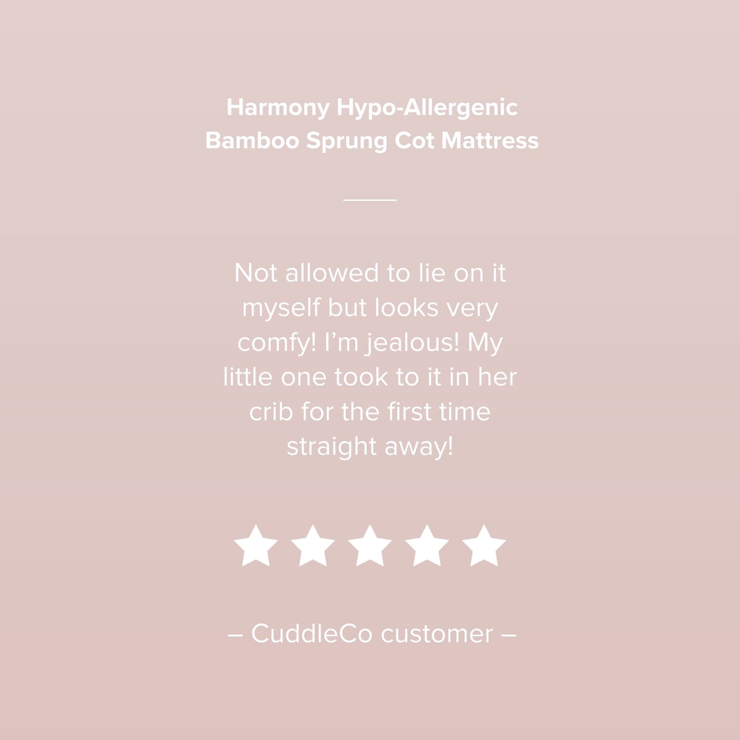 Cuddle Co Harmony Hypo Allergenic Bamboo Sprung Cot Mattress General Cuddle Co