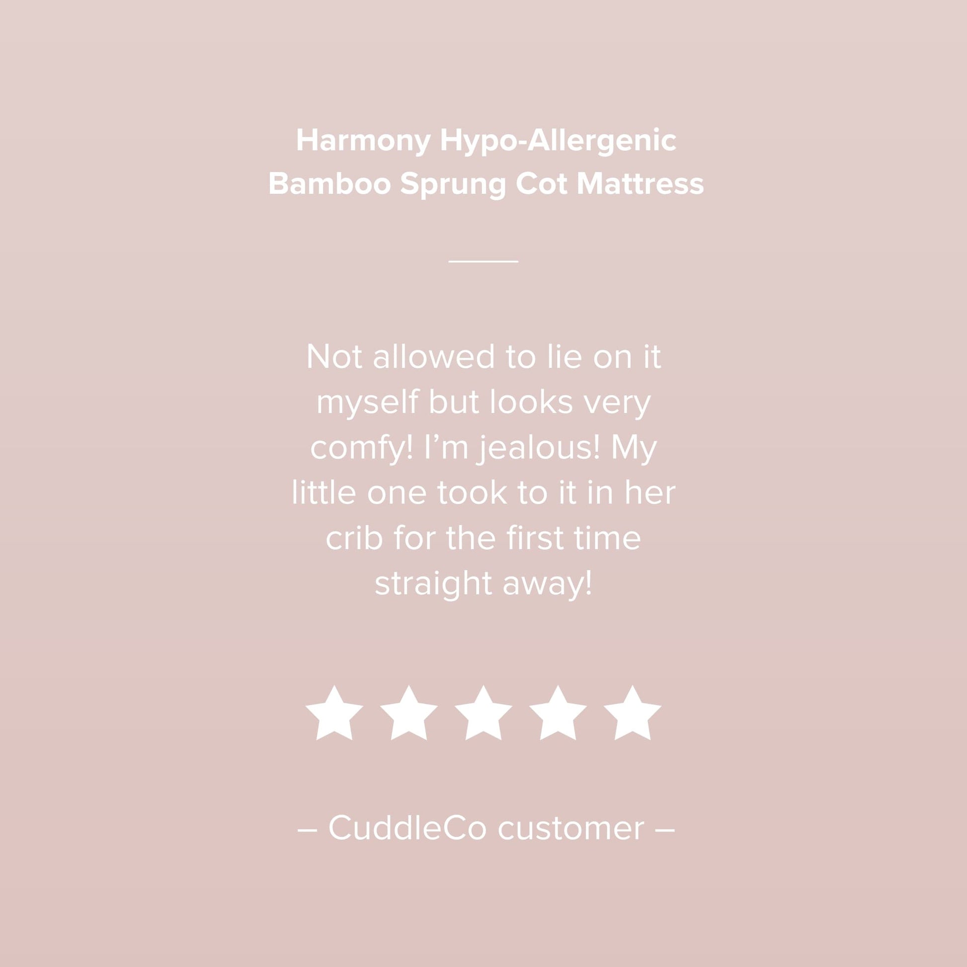 Cuddle Co Harmony Hypo Allergenic Bamboo Sprung Cot Mattress General Cuddle Co